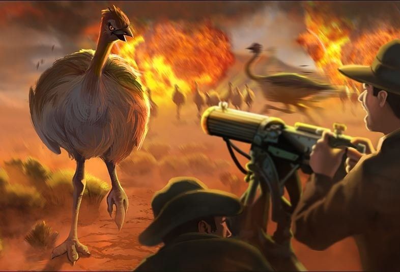 Büyük Emu Savaşı'nı temsil eden bir görsel